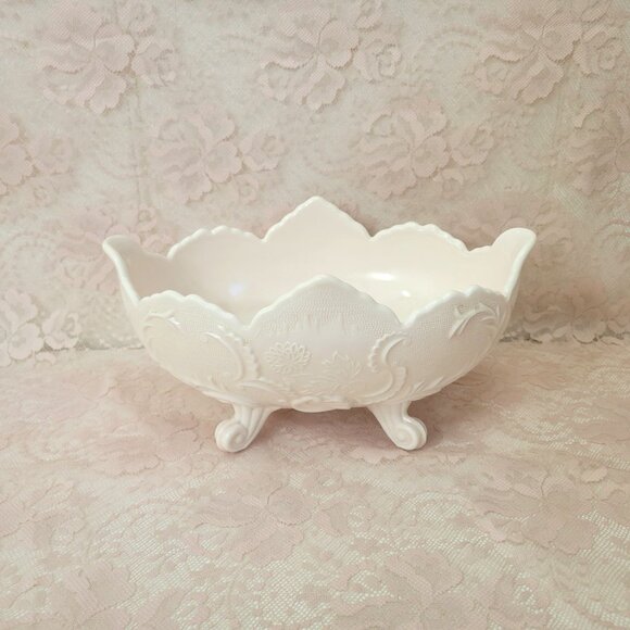 Jeanette Glass Co Other - Pink Milk Glass Oval Centerpiece Bowl Jeanette Glass Co